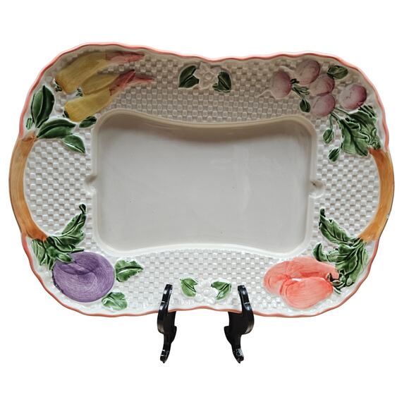 Vintage Shafford Pick Of The Crop Large Serving Platter Dish Straining Tray RARE - Picture 1 of 10